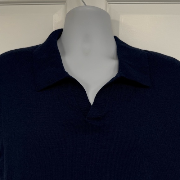 NWT Christian Lacroix Polo Sweater Cashmere Silk Cotton Blend Mens XL Blue Lux - Picture 4 of 8